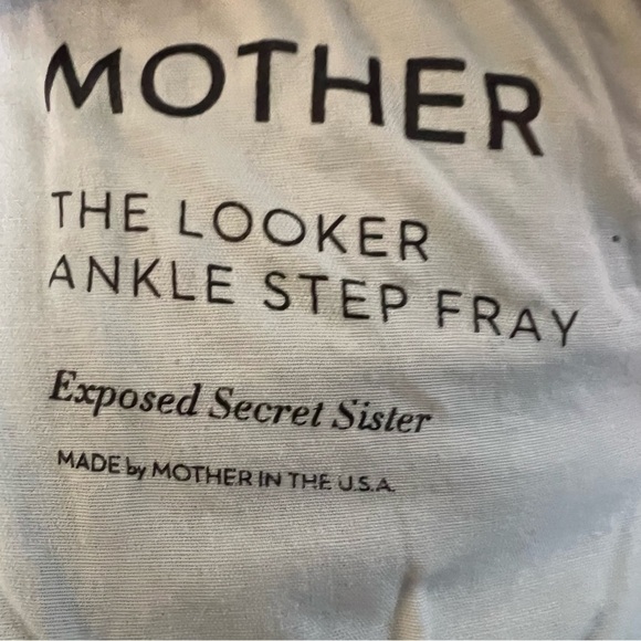 MOTHER Denim The Looker Ankle Step Fray Jeans Exposed Secret Sister Wash Size 25 - Picture 9 of 13